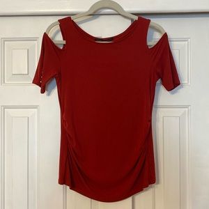 White House Black Market cold shoulder shirt, size small